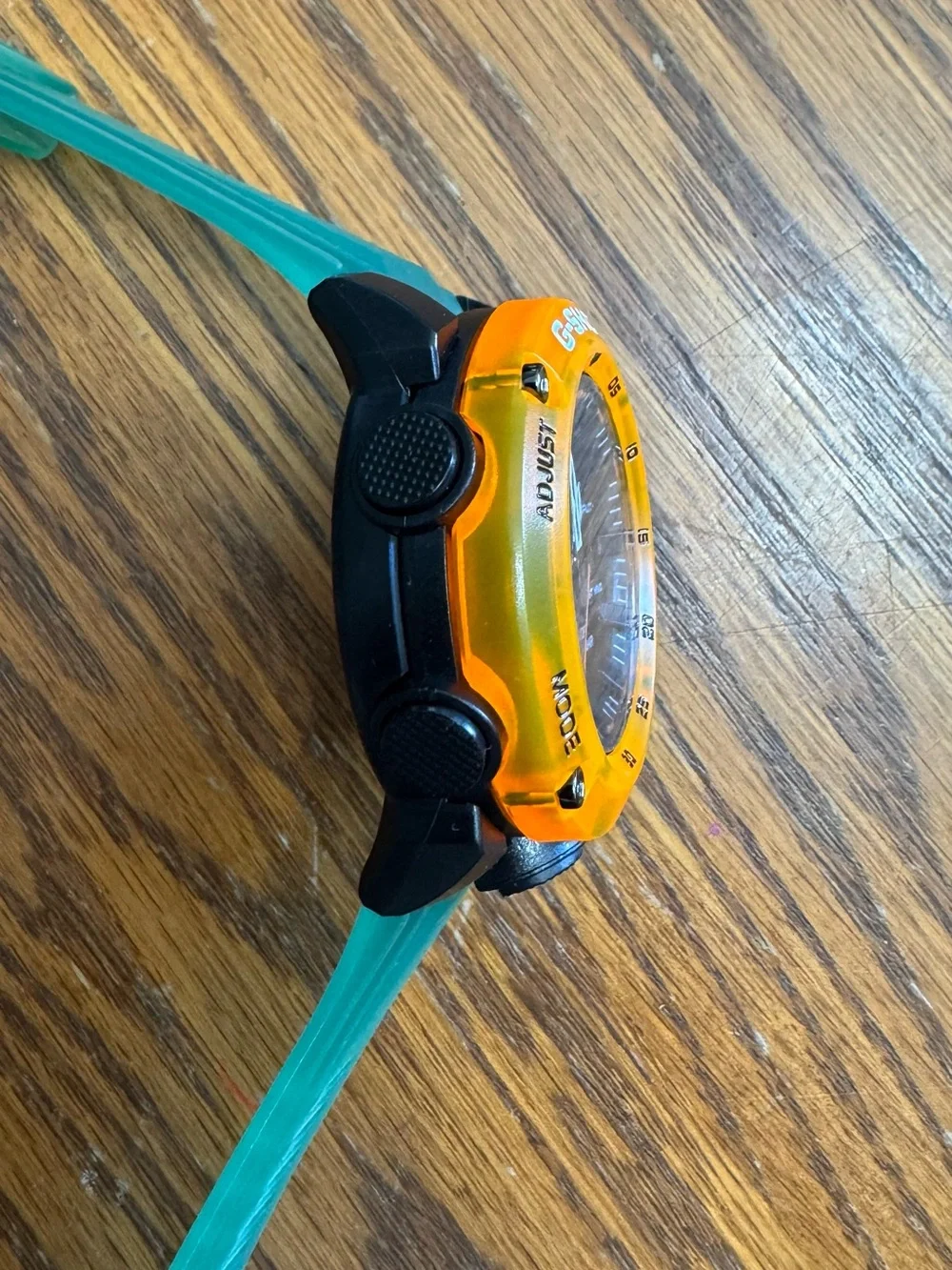 G-Shock Green Strap with Orange Bezel Analog-Digital Watch
